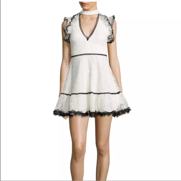 Alexis | Dresses | Alexis Lily Lace Choker Dress White Black Small |  Poshmark